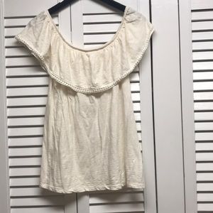 Old navy cream off the shoulder shirt